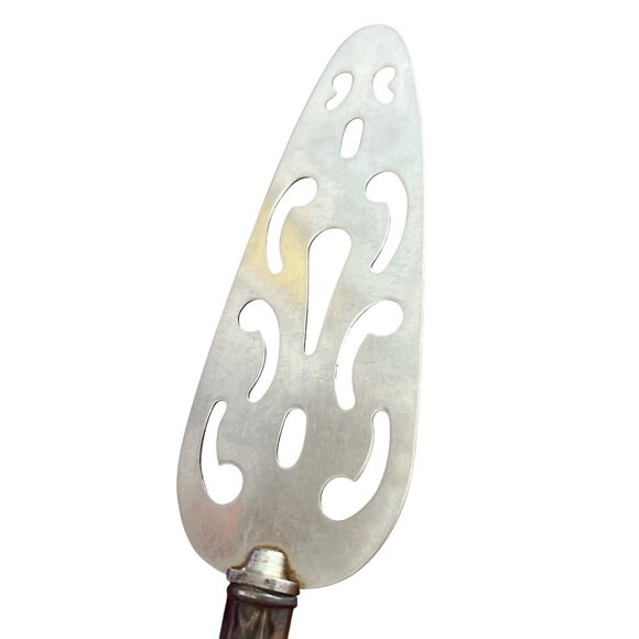 Vintage Sterling Silver Handle Pie Server Stainless Steel Blade 9.5" Openwork - Picture 2 of 6